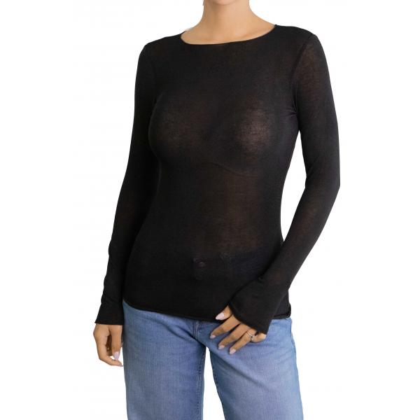 Maglia misto cashmere tinta unita 